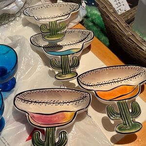 Cactus Margarita bowl Set of 4 never used new